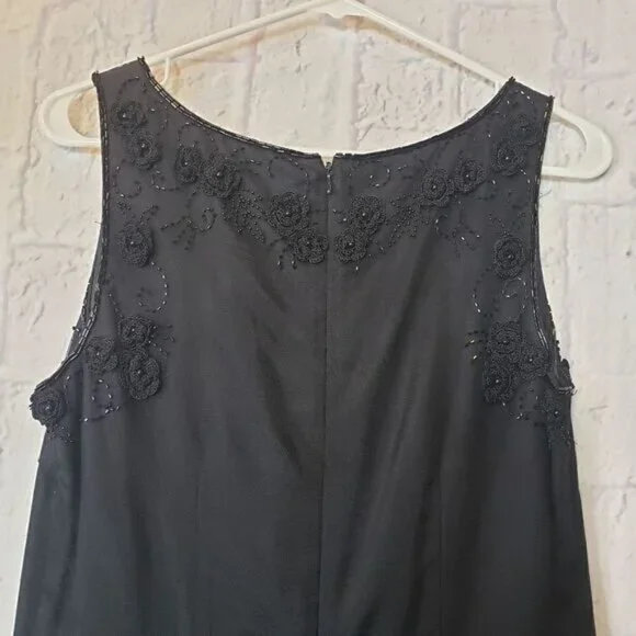 ABS BY ALLEN SCHWARTZ Beaded Floral Sleeveless Cocktail Dress - Picture 8 of 12